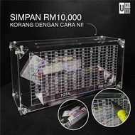 UMAKE Transaprent Money Box Handmade Reusable Piggy Bank Craft With Saving Money Goals Counter Store