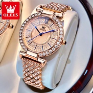OLEVS Jam Tangan Perempuan Original Waterproof Quartz Steel Diamond Luxury Ladies Watch Women 9942