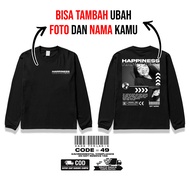 Kaos Terlaris - Kaos Lengan Panjang sablon bisa request gambar/foto sendiri - Baju Kaos Bebas Desain