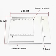 Aluminium Mini Table Saw Clearance Insert Plate Circular Saw Flip Board with Miter Gauge Guide Set Woodworking Workbench