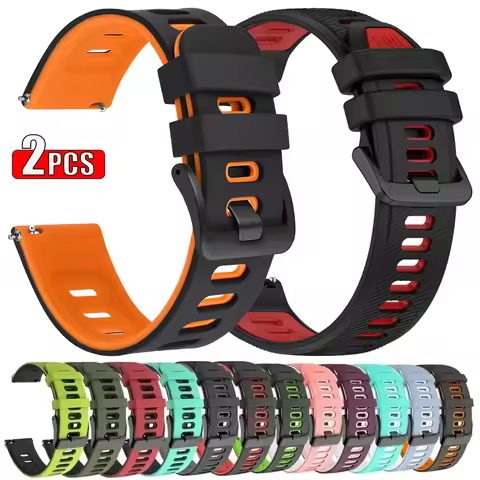 2Pcs 20mm 22mm Watch Strap For Huami AMAZFIT BALANCE 2 Sports Silicone Band Amazfit BIP 6 5 GTR 4 3P