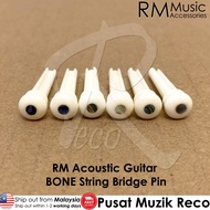 RM Acoustic Guitar BONE String Pin Bridge Pin 6pcs Bridge Pin Akustik Gitar Kapok Guitar Acc Repair 