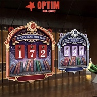OPTIM Reading Tracker Signage, 2D Wooden Books Read Tracker,  Books Read This Year Handmade Reading 