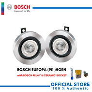 Bosch Europa Horn 12V (Silver) 300/375Hz (0-320-223-911) with RELAY & SOCKET