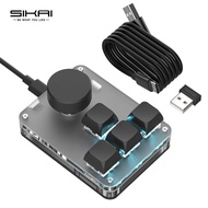 2025 Upgrade 3-Key RGB Macro Keyboard with Knob – Wireless Bluetooth 5.0/2.4G/USB-C Programmable Hot