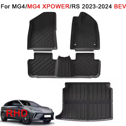 Car Floor Mats for 2023 2024 MG4 /MG4 XPOWER /RS Right Hand Drive TPE Cargo Liner Waterproof Trunk M