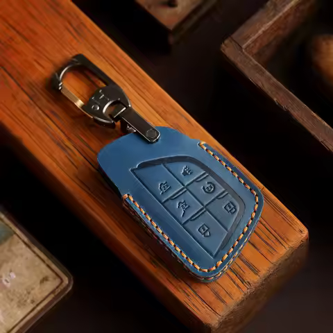 3/4/5/6 Buttons Leather Car Key Cover Keychain Case Protector for Buick Envision GMC Yukon XL Denali