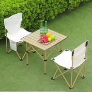全城熱賣 - 超輕蛋卷桌套裝 鋁合金摺疊枱櫈 一秒速開 露營裝備 防傾倒設計 野餐擺檔枱 防霉牛津布