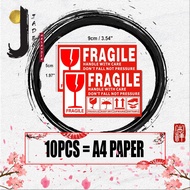 💥Ready Stock M'sia💥 Fragile Sticker 90x54mm Borong Wholesale ( BEST QUALITY ) Min order 10pcs Stiker Murah Mudah Pecah