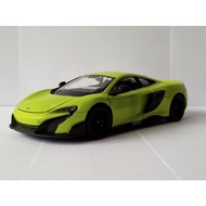 HIJAU Diecast Car Mclaren 675 LT Welly green 1:24 collectible toy car