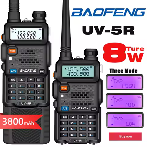 Baofeng UV 5R 5W/8W Walkie Talkie CB Dual Band Ham Radio a Pilas Long Range For Camping Two Way Radi