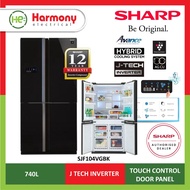 (FREE DELIVERY + INSTALL KL) SHARP 740L 4 Doors Fridge Inverter SJF104VGBK AVANCE Refrigerator Peti Sejuk 冰箱