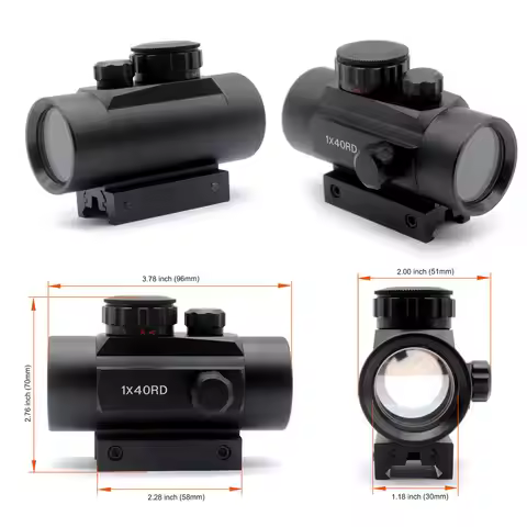 1x40RD Green Red Dot View Sight Scope Tactical Optics Suitable for 11/20mm Rail