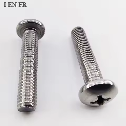 2/50X M1.6 M2 M3 M3.5 M4 M5 M6 M8 GB818-85 304 Stainless Steel Cross Phillips Pan Round Head Lengthe
