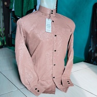 kemko sultan pria lengan panjang terbaru kemeja koko pria muslim 2024 warna mocca