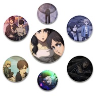Anime Characters Mikasa Ackerman/Eren Yeager/Armin Arlert Lapel Pins Creative Round Brooches Badge f