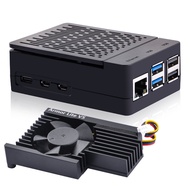 52Pi Case for Raspberry Pi 5 with Armor Lite V5 Adjustable Speed, Enclosure for Raspberry Pi 5