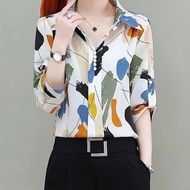 [Ready Stock] [3189 People Collection] Chiffon Shirt Ladies 2024 New Style Summer Western Style Fash