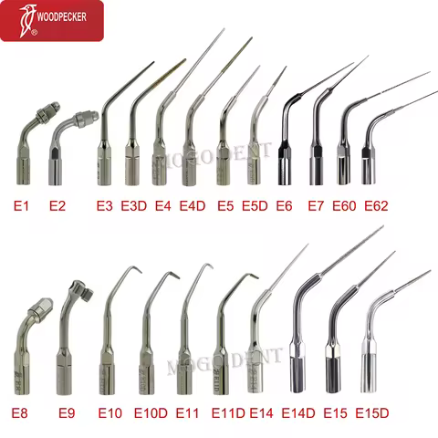 Woodpecker Dental Scaler Tips Ultrasonic Scaling Tip E1 E2 E3 E3D E4 E5 E8 E9 E10 E11 E14 E60 E62 Fi