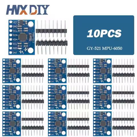 1-10pcs GY521 GY-521 MPU6050 IIC I2C Interface 3 Axis Analog Gyroscope Sensor Accelerometer Compatib
