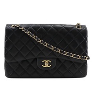 【日本直送】 CHANEL Maxi Classic Flap 30 肩背包 Classic Large 雙蓋鍊條肩背包 A58600 羊皮 黑色 【二手品】
