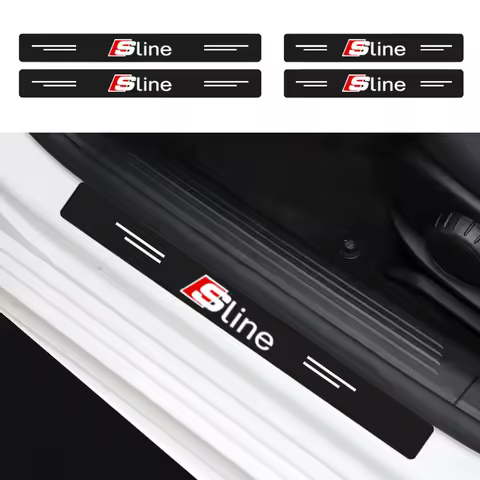4pc Carbon fiber threshold sticker for cars Pedal protection sticker For Audi sline TT Q2 Q3 Q5 A3 A