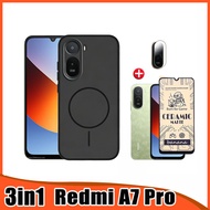 3in1 Redmi A7 Pro Thin Matte Phone Case for Redmi A5 Privacy Soft Screen Protector and Camera Lens F