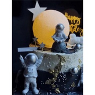 宇航員烘焙蛋糕裝飾品網紅發光月球燈太空人擺件酷炫星球燈插件