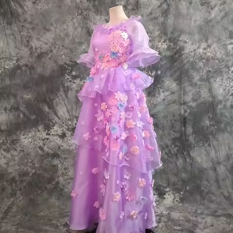 Magic House Carnival Halloween Encanto Isabela Madrigal Flower Dress Top Quality Cosplay Costume Mir