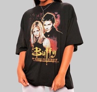Vintage Buffy The Vampire Slayer Graphic Tee, Buffy & Angel Tee Frankenstein Shirt