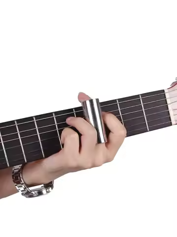 Guitar Slide, Set of 1 Acrylic Slide, 1 Steel Slide and 1 Brass Guitar Slide, Bonus 6 Pcs Guitar Pic