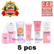 Emina 1 Paket Full Lengkap Skincare 1 Paket BPOM Emina Bright stuff Series Isi 5 pcs ( Serum 30 ml +