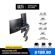 [NEW] ULTi AURA RGB Dual Monitor Arm - Compatible with most 34 inch Monitors: VESA 75x75mm & 100x100
