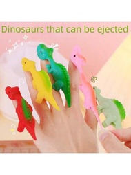 5入組射出式恐龍手指飛鏢有趣玩具射擊創新減壓柔軟橡膠