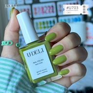 สีทาเล็บกึ่งเจล สีทาเล็บ U-DELI U-703 สีเขียวยอดฮิตมาแรง น้ำยาทาเล็บ สีสวยเก๋ ไม่ต้องอบ Pigmetแน่น ส