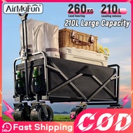 Extended Version Wagon Cart Trolley 5/10Inch Outdoor Folding Trolley Cart Camping Shopping Tool Cart