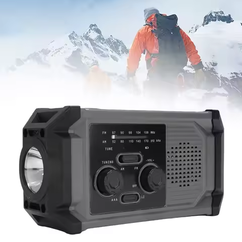 Solar Hand Crank Radio User Friendly IPX4 Water Proof Hand Crank Radio Portable LED Flashlight with 