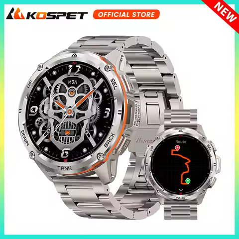 KOSPET TANK T3 Ultra GPS Smart Watch For Men Altimeter Compass Barometric 470mAh 60 Days Battery Blu