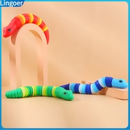 Lingoer| Colorful Snake Toy Realistic Snake Toy Colorful Snake Fidget Toy Fun Stress Relief Sensory 