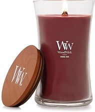 WoodWick Rouge Oud Scented Large Hourglass Candle, Crackles as it Burns, Up to 120 hrs Burn time, Pe