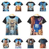 Cool 3D Ice Age T-Shirts, Ice Age Animation T-Shirts, Ice Age Clothes for Children Aged 1-12 Years