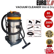EuroX VAC8002 Industrial Vacuum Cleaner 80L 2000w 2 Motor