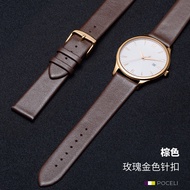 สายนาฬิกาหนังแท้บางเฉียบสำหรับผู้ชายและผู้หญิง สายนาฬิกาหนังวัว สายโซ่สำหรับผู้หญิง สายนาฬิกาเทียม T