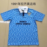 2025 ITALY Umbro 1991 Serie A Lazio Home Retro Jersey/football Uniform/wave Shirt/color Blue Italian