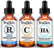 TruSkin Face Serum Trio – Hyaluronic Acid, Vitamin C & Retinol Serum for Face – Anti Aging Skin Care