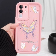 Casing hp for VIVO Y29 4G Y300T 5G T4X 5G Case Butterfly Airbrush Aesthetic Case Silicone Cesing Sof