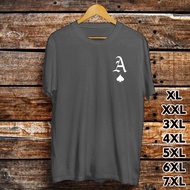 MEN'S DISTRO T-SHIRT WITH AS SPADE LOGO PICTURE WHITE BIGSIZE OVER SIZE XL 2XL 3XL 4XL 5XL 6XL 7XL b