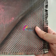 Carbon Carbon Kevlar Fiber Fabric Cloth 3K Red Metallic Plain