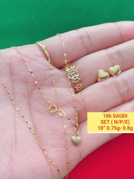 PAWNABLE 18k SAUDI GOLD SET NECKLACE &amp; Earring