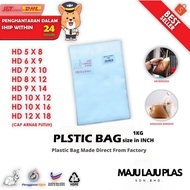 HD 5X8/6X9/7X10/8X12/9X14/10X16 PLASTIC BAG 900g+- HD SEMI TRANSPARENT THICK PLASTIC SUITABLE FOR HOT FOOD PACKAGING